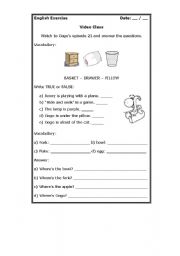 English worksheet: Prepositions - Video Class