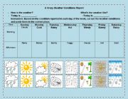 English Worksheet: A Crazy Weather Conditions Report