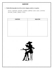 English worksheet: Adjectives