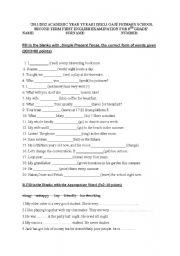 English worksheet: Simple Present tense,Vocabulary