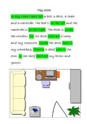 English Worksheet: My room