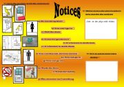 English worksheet: notices