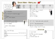 English Worksheet: Bruno Mars - Marry you