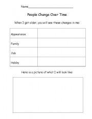 English worksheet: People change over time