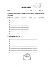 English Worksheet: MONTHS OF THE YEAR