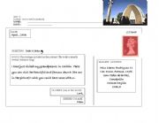 English Worksheet: Writing a postcard