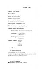 English Worksheet: lesson plan