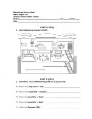 English Worksheet: Rooms in the house