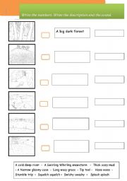 English Worksheet: Were going on a bear hunt