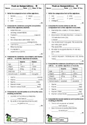 English Worksheet: comparatives