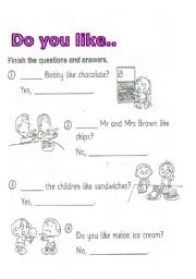 English worksheet: Do you like