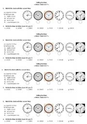 English Worksheet: Telling the time