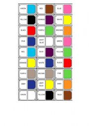 English Worksheet: Colours domino