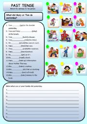 English Worksheet:  PAST TENSE