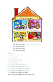 English Worksheet: PARTS OF THE HOUSE