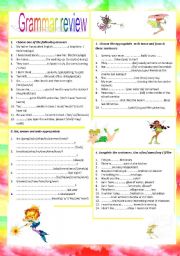 English Worksheet: grammar review