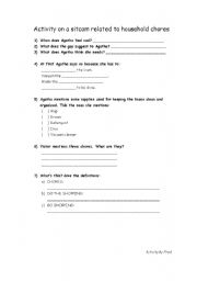 English worksheet: Video activity on Friends. - House utensils