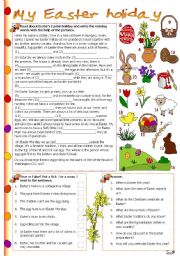 English Worksheet: My Easter holiday