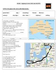 English Worksheet: highway to hell AC/DC