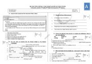 English Worksheet: exam for 9th grade