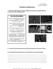 English Worksheet: The Cask of Amontillado