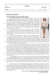 English Worksheet: Media - body image