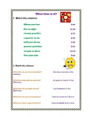 English Worksheet: What time is it?