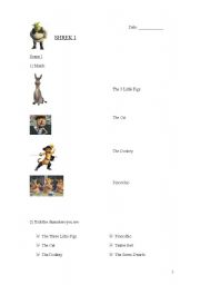 English Worksheet: Shrek 1 - Movie