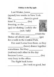 English Worksheet: Simple Past fill in