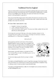 English Worksheet: Traditional Food in England