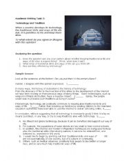 English Worksheet: IELTS Academic Writing task 2 Technology and Tradition