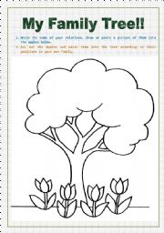 English worksheet: MY OWN FAMILY TREE