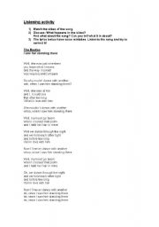 English Worksheet: I saw her standing there