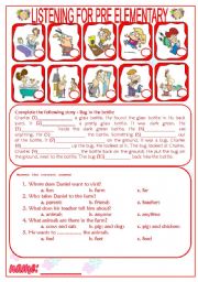 English Worksheet: Listening for Primary 3/3 (links provided)