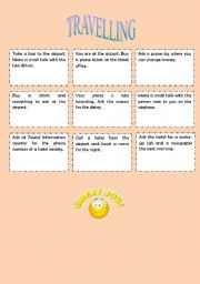 English Worksheet: TRAVELLING SPEAKING ACTIVITY (ROLE-PLAYS)
