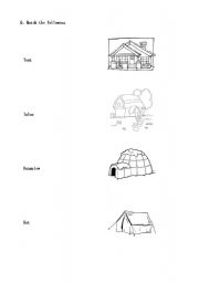 English Worksheet: Homes we live in