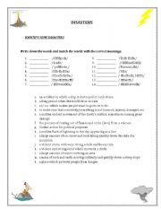 English worksheet: Disasters