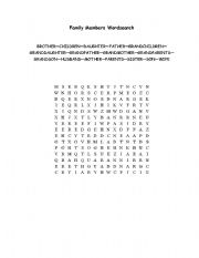 English Worksheet: Family Members wordsearch