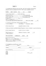 English worksheet: test 