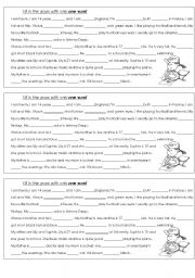 English Worksheet: Fill in the gaps