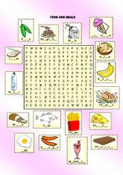 English Worksheet: Food and meals