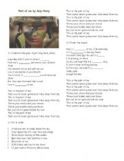 English Worksheet: Part of me - Katy Perry