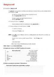 English Worksheet: worksheetwilLbegoingto