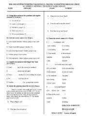 English Worksheet: an exam for elementary students