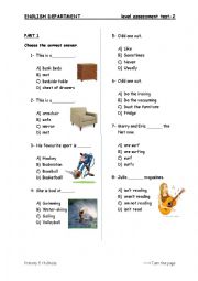 English Worksheet: a great test to see how your students can do
