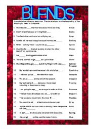 English Worksheet: BLENDS