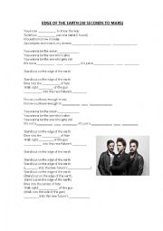 English Worksheet: EDGE OF THE EARTH (30 SECONDS TO MARS)