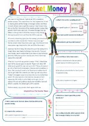 English Worksheet: pocket money 