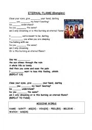 English Worksheet: ETERNAL FLAME (THE BANGLES)