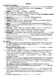 English Worksheet: Quiz about Jamaica